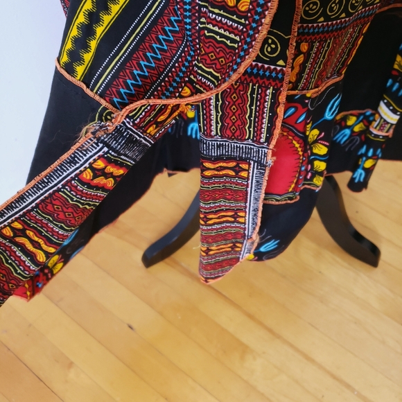 African Dress Wax Print Red & Black - Picture 5 of 7